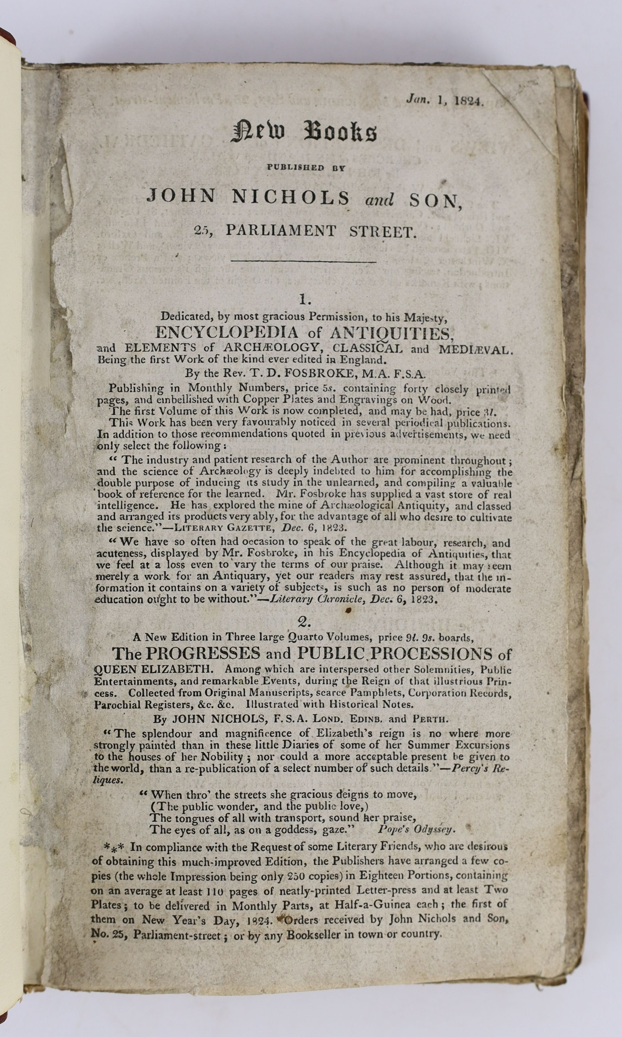 Jones, George Henry - Account of the Murder of the Late Mr. William Weare, 8vo, rebound red half morocco, with 4 plates and two folding maps, J. Nicholls, London, 1824